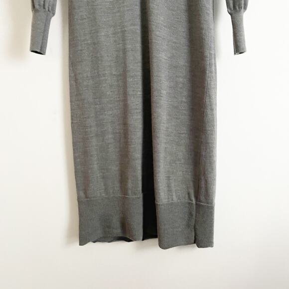 J. CREW Merino Wool Collared Midi Dress Gray XS - Picture 6 of 11